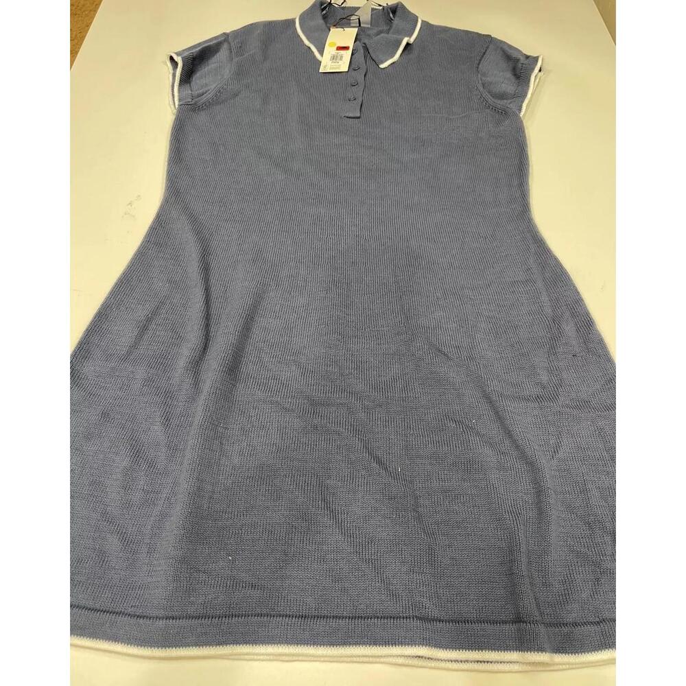 Calia Golf- Women's Dark Blue Knitted Short Sleeve Dress- Size XXL